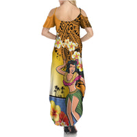 Happy Lei Day Family Matching Summer Maxi Dress and Hawaiian Shirt Hula Girl Polynesian Flower Kakau Pattern LT03 - Polynesian Pride