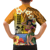 Happy Lei Day Family Matching Tank Maxi Dress and Hawaiian Shirt Hula Girl Polynesian Flower Kakau Pattern LT03 - Polynesian Pride