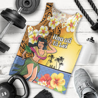 Happy Lei Day Men Tank Top Hula Girl Polynesian Flower Kakau Pattern LT03 - Polynesian Pride