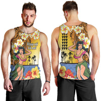 Happy Lei Day Men Tank Top Hula Girl Polynesian Flower Kakau Pattern LT03 - Polynesian Pride