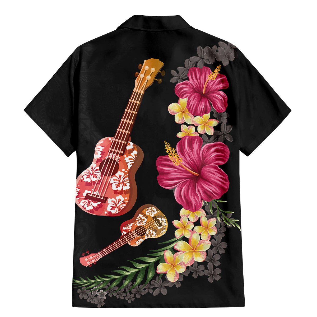 Ukulele mix Polynesian Flower Family Matching Mermaid Dress and Hawaiian Shirt Hawaiian Tribal Pattern LT03 - Polynesian Pride