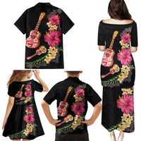 Ukulele mix Polynesian Flower Family Matching Puletasi and Hawaiian Shirt Hawaiian Tribal Pattern LT03 - Polynesian Pride