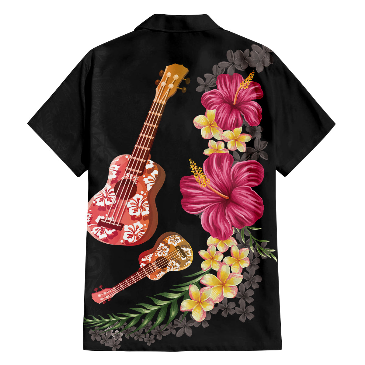Ukulele mix Polynesian Flower Family Matching Summer Maxi Dress and Hawaiian Shirt Hawaiian Tribal Pattern LT03 - Polynesian Pride