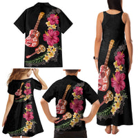 Ukulele mix Polynesian Flower Family Matching Tank Maxi Dress and Hawaiian Shirt Hawaiian Tribal Pattern LT03 - Polynesian Pride