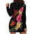 Hawaiian Flower and Tribal Turtle Hoodie Dress Colorful Style