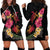 Hawaiian Flower and Tribal Turtle Hoodie Dress Colorful Style