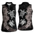 Hawaiian Flower and Tribal Turtle Women Sleeveless Polo Shirt Grayscale Mode