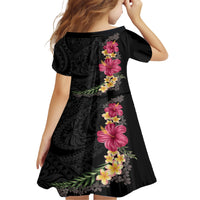 Hawaiian Plumeria and Hibiscus Family Matching Short Sleeve Bodycon Dress and Hawaiian Shirt Colorful Style LT03 - Polynesian Pride