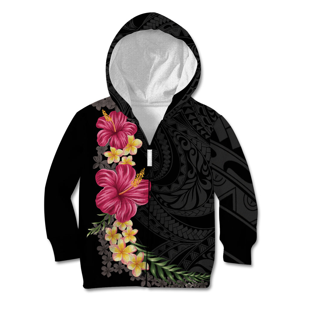Hawaiian Plumeria and Hibiscus Kid Hoodie Colorful Style