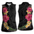 Hawaiian Plumeria and Hibiscus Women Sleeveless Polo Shirt Colorful Style