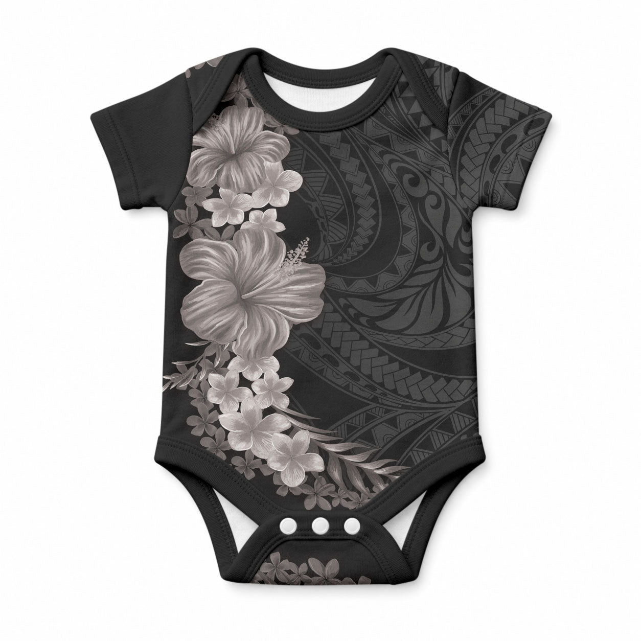 Hawaiian Plumeria and Hibiscus Baby Onesie