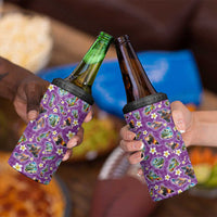 Hawaiian Island Shapes-Iconic Landscape 4 in 1 Can Cooler Tumbler with Plumeria and Palaka Purple Color LT03 - Polynesian Pride