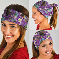 Hawaiian Island Shapes-Iconic Landscape Neck Gaiter with Plumeria and Palaka Purple Color LT03 - Polynesian Pride
