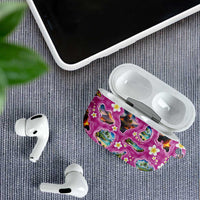 Hawaiian Island Shapes-Iconic Landscape AirPods Case with Plumeria and Palaka Pink Color LT03 - Polynesian Pride