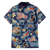Hawaii Islands Map Design with Japanese Landscape Hawaiian Shirt Hawaiian Japan Fusion Art Navy Color LT03 - Polynesian Pride