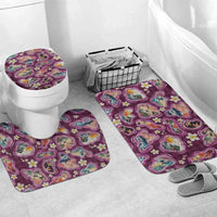 Hawaii Islands Map Design with Japanese Landscape Bathroom Set Hawaiian Japan Fusion Art Pink Color LT03 Mat Set Only (3 pcs) One Size Pink - Polynesian Pride