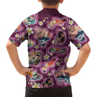 Hawaii Islands Map Design with Japanese Landscape Hawaiian Shirt Hawaiian Japan Fusion Art Pink Color LT03 - Polynesian Pride
