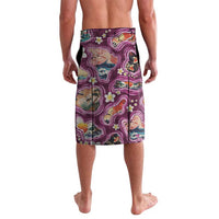 Hawaii Islands Map Design with Japanese Landscape Lavalava Hawaiian Japan Fusion Art Pink Color LT03 - Polynesian Pride