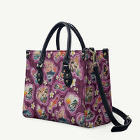 Hawaii Islands Map Design with Japanese Landscape Leather Bag Hawaiian Japan Fusion Art Pink Color LT03 Pink - Polynesian Pride