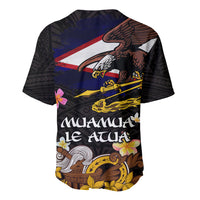 American Samoa Fue and Kava Bowl Baseball Jersey Plumeria and Polynesian Pattern LT03 - Polynesian Pride