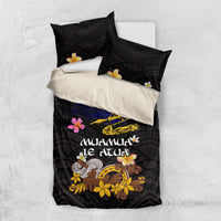 American Samoa Fue and Kava Bowl Bedding Set Plumeria and Polynesian Pattern