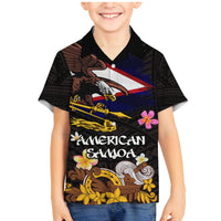 American Samoa Fue and Kava Bowl Family Matching Mermaid Dress and Hawaiian Shirt Plumeria and Polynesian Pattern