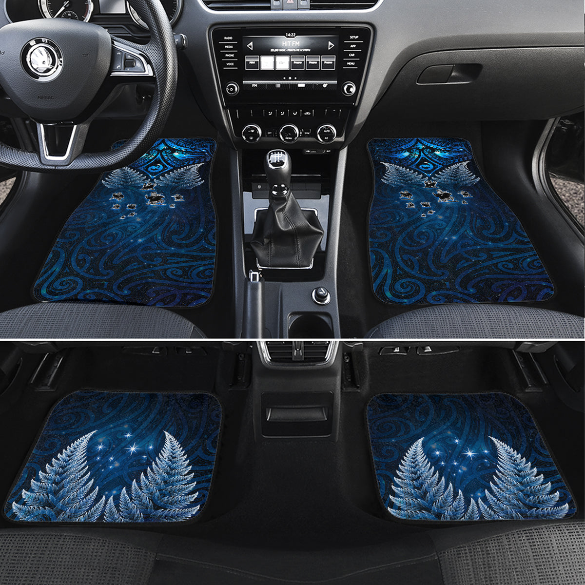 New Zealand Matariki Car Mats Maori Pattern and Kiwi Bird Haka Dance Sky Night