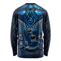 New Zealand Matariki Long Sleeve Shirt Maori Pattern and Kiwi Bird Haka Dance Sky Night