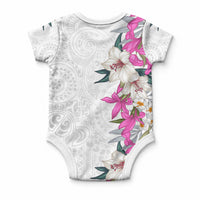 Hawaii Tropical Leaves and Flowers Baby Onesie