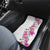 Hawaii Tropical Leaves and Flowers Car Mats Tribal Polynesian Pattern White Style