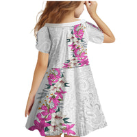 Hawaii Tropical Leaves and Flowers Family Matching Mermaid Dress and Hawaiian Shirt Tribal Polynesian Pattern White Style