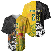 Aotearoa New Zealand And Australia Basketball Custom Baseball Jersey Maori Tribal Tattoo And Aboriginal Dot Art Heritage