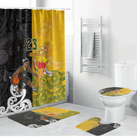 Aotearoa New Zealand And Australia Basketball Custom Bathroom Set Maori Tribal Tattoo And Aboriginal Dot Art Heritage