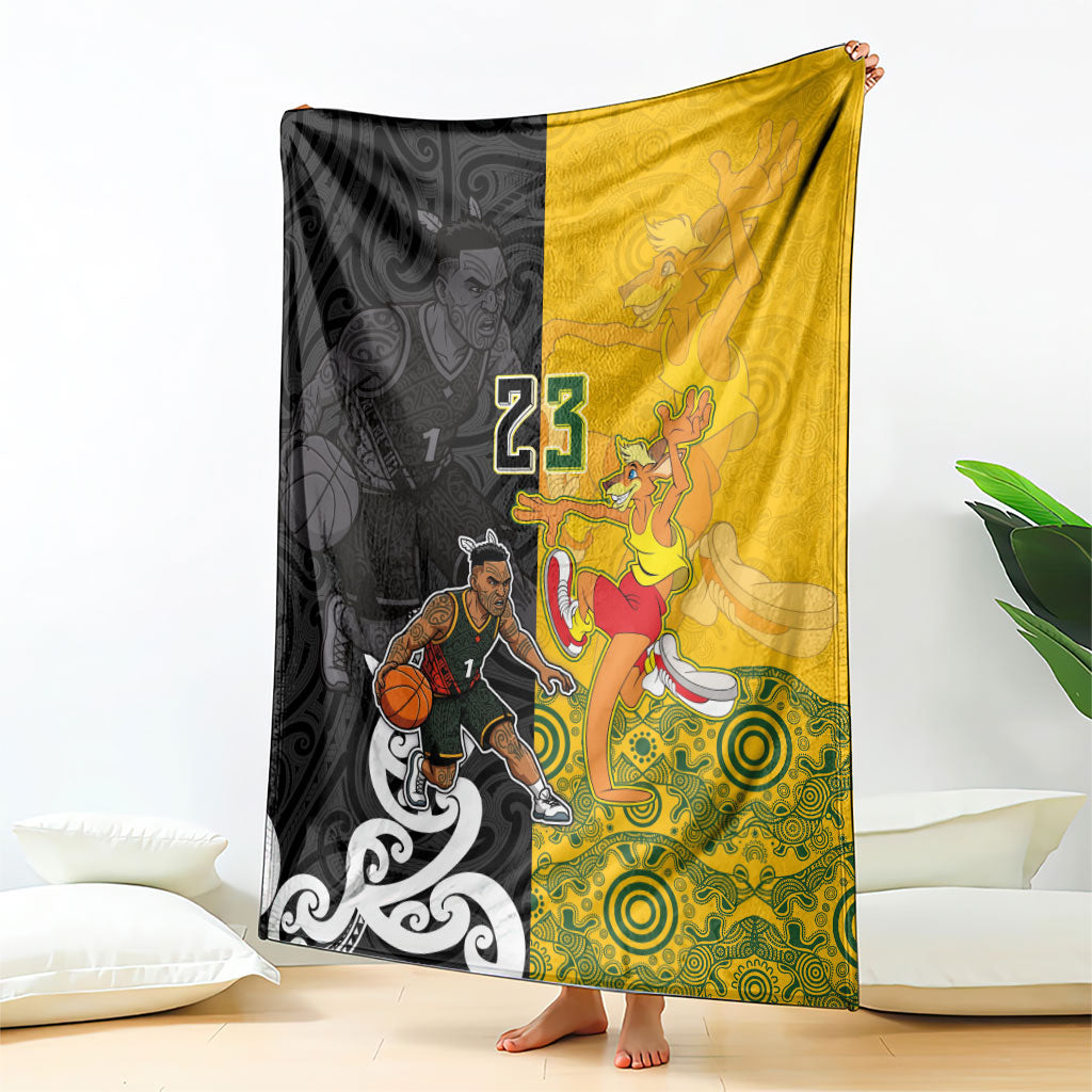 Aotearoa New Zealand And Australia Basketball Custom Blanket Maori Tribal Tattoo And Aboriginal Dot Art Heritage