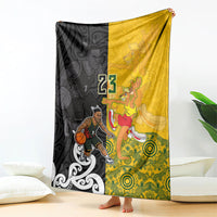 Aotearoa New Zealand And Australia Basketball Custom Blanket Maori Tribal Tattoo And Aboriginal Dot Art Heritage