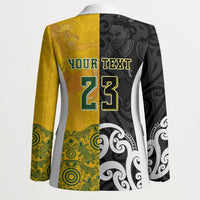 Aotearoa New Zealand And Australia Basketball Custom Blazer Maori Tribal Tattoo And Aboriginal Dot Art Heritage