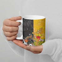 Aotearoa New Zealand And Australia Basketball Custom Ceramic Mug Maori Tribal Tattoo And Aboriginal Dot Art Heritage LT03 - Polynesian Pride