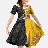 Aotearoa New Zealand And Australia Basketball Custom Family Matching Mermaid Dress and Hawaiian Shirt Maori Tribal Tattoo And Aboriginal Dot Art Heritage LT03 Daughter's Dress Multicolor - Polynesian Pride