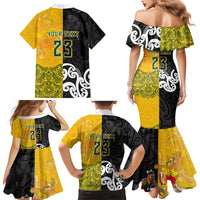 Aotearoa New Zealand And Australia Basketball Custom Family Matching Mermaid Dress and Hawaiian Shirt Maori Tribal Tattoo And Aboriginal Dot Art Heritage LT03 - Polynesian Pride