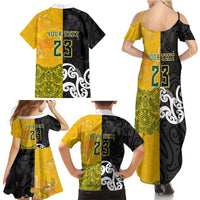 Aotearoa New Zealand And Australia Basketball Custom Family Matching Summer Maxi Dress and Hawaiian Shirt Maori Tribal Tattoo And Aboriginal Dot Art Heritage LT03 - Polynesian Pride