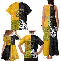 Aotearoa New Zealand And Australia Basketball Custom Family Matching Tank Maxi Dress and Hawaiian Shirt Maori Tribal Tattoo And Aboriginal Dot Art Heritage LT03 - Polynesian Pride