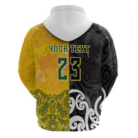 Aotearoa New Zealand And Australia Basketball Custom Hoodie Maori Tribal Tattoo And Aboriginal Dot Art Heritage LT03 - Polynesian Pride