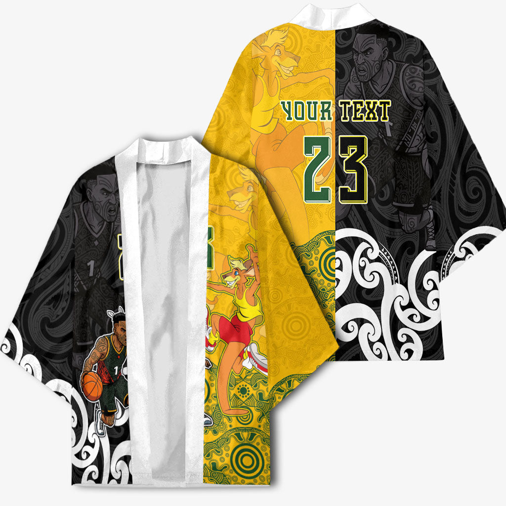 Aotearoa New Zealand And Australia Basketball Custom Kimono Maori Tribal Tattoo And Aboriginal Dot Art Heritage
