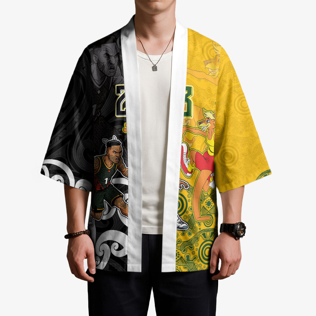 Aotearoa New Zealand And Australia Basketball Custom Kimono Maori Tribal Tattoo And Aboriginal Dot Art Heritage