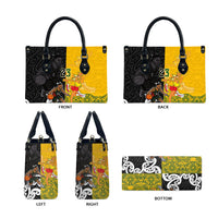 Aotearoa New Zealand And Australia Basketball Custom Leather Bag Maori Tribal Tattoo And Aboriginal Dot Art Heritage