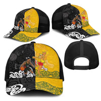 Aotearoa New Zealand And Australia Basketball Mesh Trucker Cap Maori Tribal Tattoo And Aboriginal Dot Art Heritage