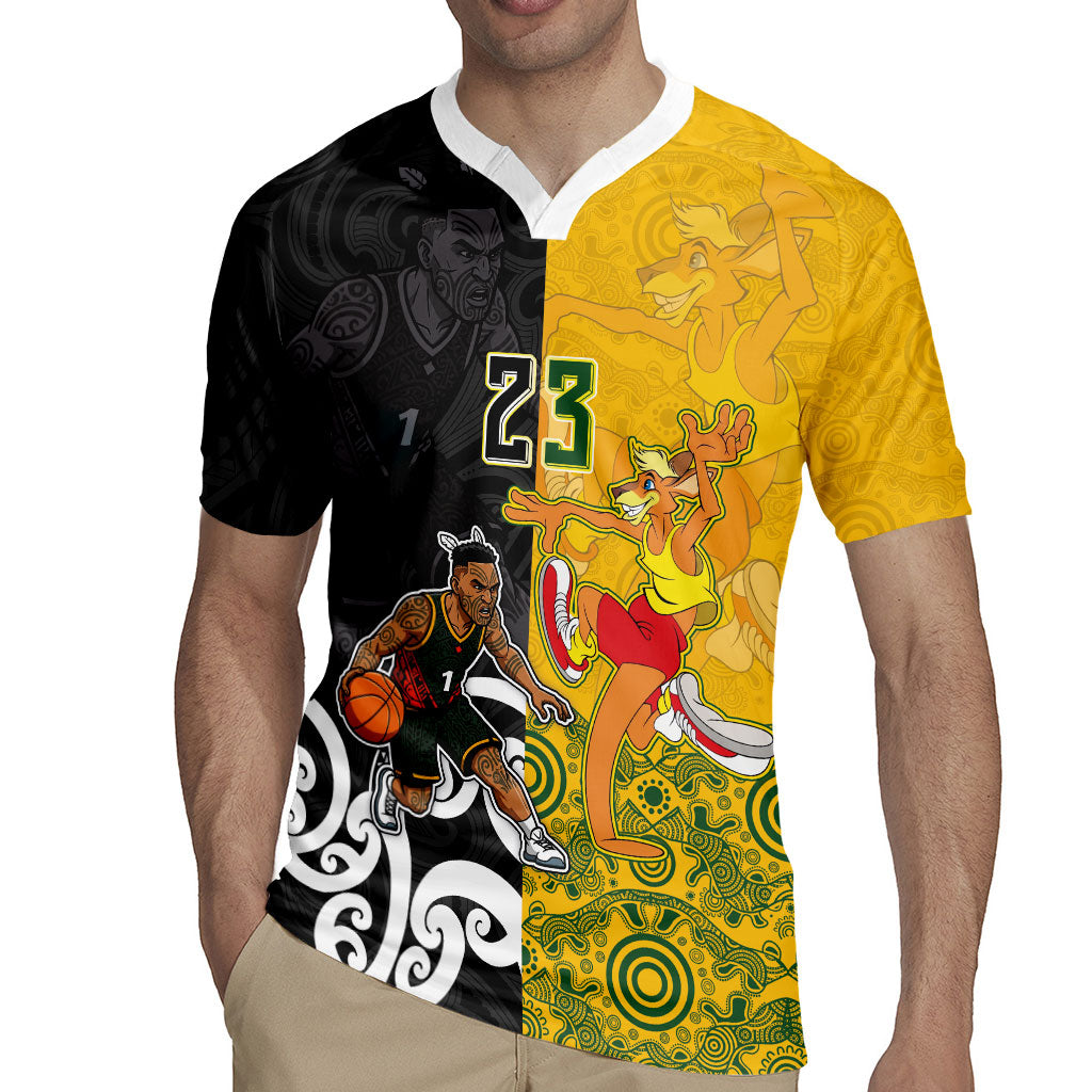 Aotearoa New Zealand And Australia Basketball Custom Rugby Jersey Maori Tribal Tattoo And Aboriginal Dot Art Heritage