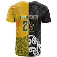 Aotearoa New Zealand And Australia Basketball Custom T Shirt Maori Tribal Tattoo And Aboriginal Dot Art Heritage LT03 - Polynesian Pride