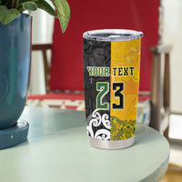 Aotearoa New Zealand And Australia Basketball Custom Tumbler Cup Maori Tribal Tattoo And Aboriginal Dot Art Heritage LT03 - Polynesian Pride