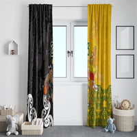 Aotearoa New Zealand And Australia Basketball Custom Window Curtain Maori Tribal Tattoo And Aboriginal Dot Art Heritage